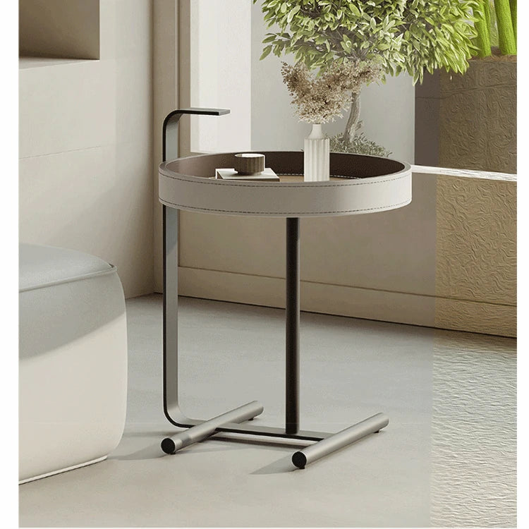 Stylish Synthetic Leather and Solid Wood Tea Table - Modern Accent for Your Living Room hakt-5149