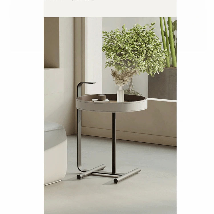 Stylish Synthetic Leather and Solid Wood Tea Table - Modern Accent for Your Living Room hakt-5149
