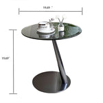 Stylish Stainless Steel & Tempered Glass Tea Table - Modern Accent for Living Room & Home Décor hakt-5150