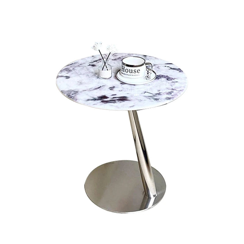 Stylish Stainless Steel & Tempered Glass Tea Table - Modern Accent for Living Room & Home Décor hakt-5150