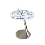 Stylish Stainless Steel & Tempered Glass Tea Table - Modern Accent for Living Room & Home Décor hakt-5150