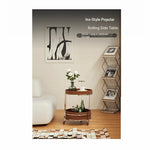 Stylish Synthetic Leather and Stainless Steel Tea Table with Dual Storage Shelves – Modern Home Decor Accent hakt-5153