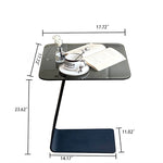 Stylish Tempered Glass Tea Table with Modern Black Base - Perfect for Living Room Décor hakt-5155
