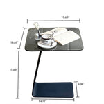 Stylish Tempered Glass Tea Table with Modern Black Base - Perfect for Living Room Décor hakt-5155