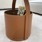 Stylish Synthetic Leather Tea Table with Convenient Storage - Modern Home Décor Essential hakt-5156