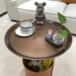 Stylish Synthetic Leather Tea Table with Convenient Storage - Modern Home Décor Essential hakt-5156
