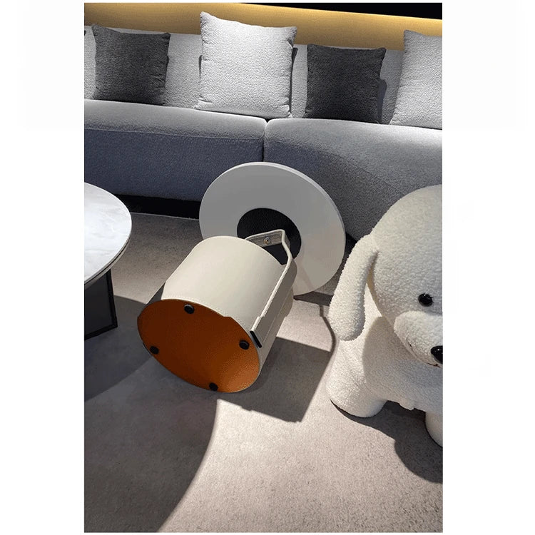 Stylish Synthetic Leather Tea Table with Convenient Storage - Modern Home Décor Essential hakt-5156