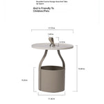 Stylish Synthetic Leather Tea Table with Convenient Storage - Modern Home Décor Essential hakt-5156
