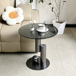 Stylish Stainless Tempered Glass Tea Table – Modern Accent for Living Room and Lounge hakt-5157