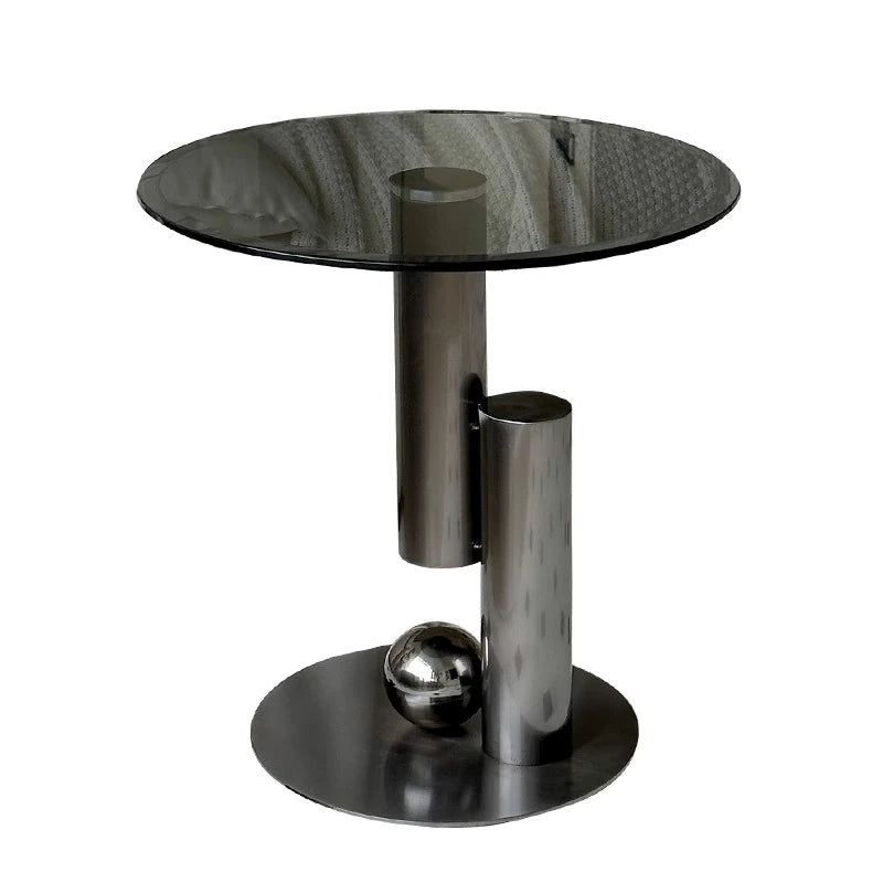 Stylish Stainless Tempered Glass Tea Table – Modern Accent for Living Room and Lounge hakt-5157