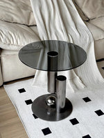 Stylish Stainless Tempered Glass Tea Table – Modern Accent for Living Room and Lounge hakt-5157