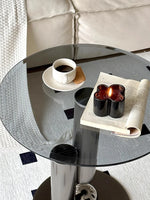 Stylish Stainless Tempered Glass Tea Table – Modern Accent for Living Room and Lounge hakt-5157