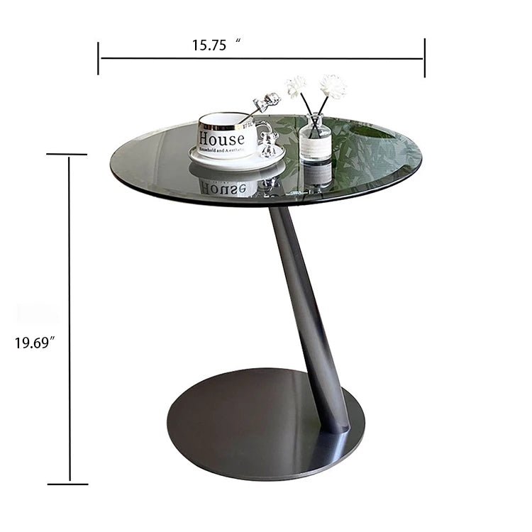Stylish Tempered Glass and Stainless Steel Tea Table for Modern Living Rooms hakt-5158