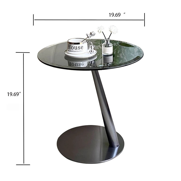 Stylish Tempered Glass and Stainless Steel Tea Table for Modern Living Rooms hakt-5158
