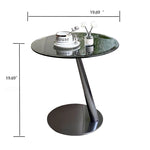 Stylish Tempered Glass and Stainless Steel Tea Table for Modern Living Rooms hakt-5158