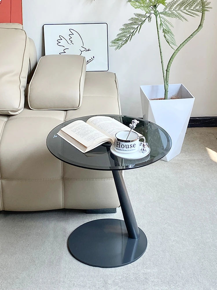 Stylish Tempered Glass and Stainless Steel Tea Table for Modern Living Rooms hakt-5158