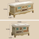 Elegant Oak Stool with Tufted Cushion – Stylish Storage Solution for Any Room halmh-5295