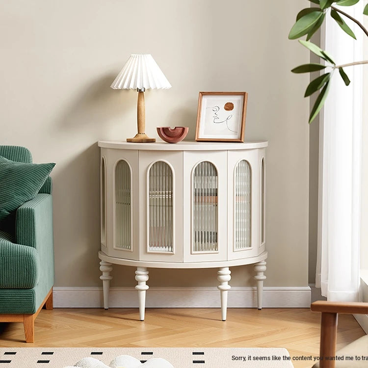 Stylish Glass and Solid Wood Entryway Cabinet - Elegant Storage Solution for Your Home Décor halmh-5297