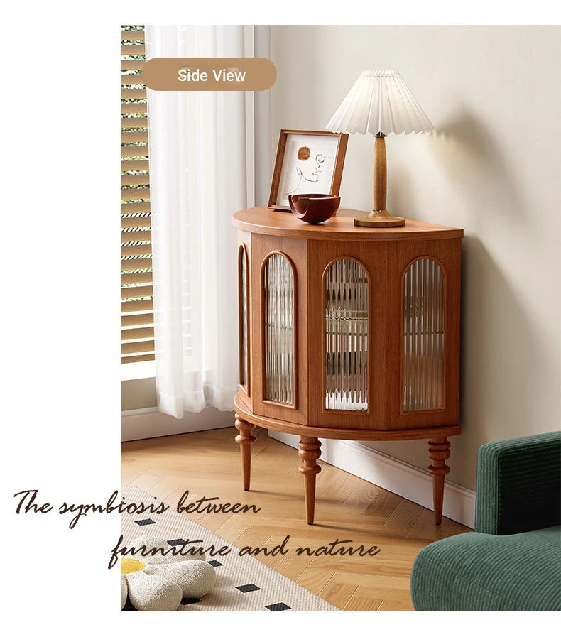 Stylish Glass and Solid Wood Entryway Cabinet - Elegant Storage Solution for Your Home Décor halmh-5297