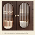 Elegant Solid Wood Cherry Sideboard with Glass Doors and Drawers - Stylish Storage for Living Room or Dining Room halmh-5299