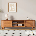 Elegant Solid Wood TV Stand with Glass Doors - Stylish Multi-Layer Storage Unit for Living Room Decor halmh-5301