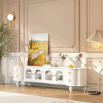 Elegant Solid Wood TV Stand with Glass Doors - Modern Multi-Layer Design for Stylish Living Rooms halmh-5302