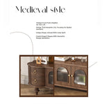Elegant Solid Wood TV Stand with Glass Doors - Modern Multi-Layer Design for Stylish Living Rooms halmh-5302