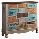 Stylish Oak Cabinet with Colorful Drawers for Living Room Storage Solutions halmh-5303
