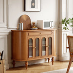 Elegant Solid Wood Sideboard with Glass Doors – Modern Storage Solution for Home Décor halmh-5304