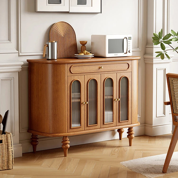 Elegant Solid Wood Sideboard with Glass Doors – Modern Storage Solution for Home Décor halmh-5304