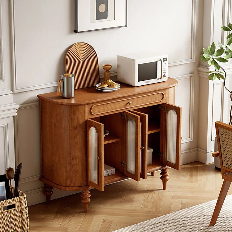Elegant Solid Wood Sideboard with Glass Doors – Modern Storage Solution for Home Décor halmh-5304