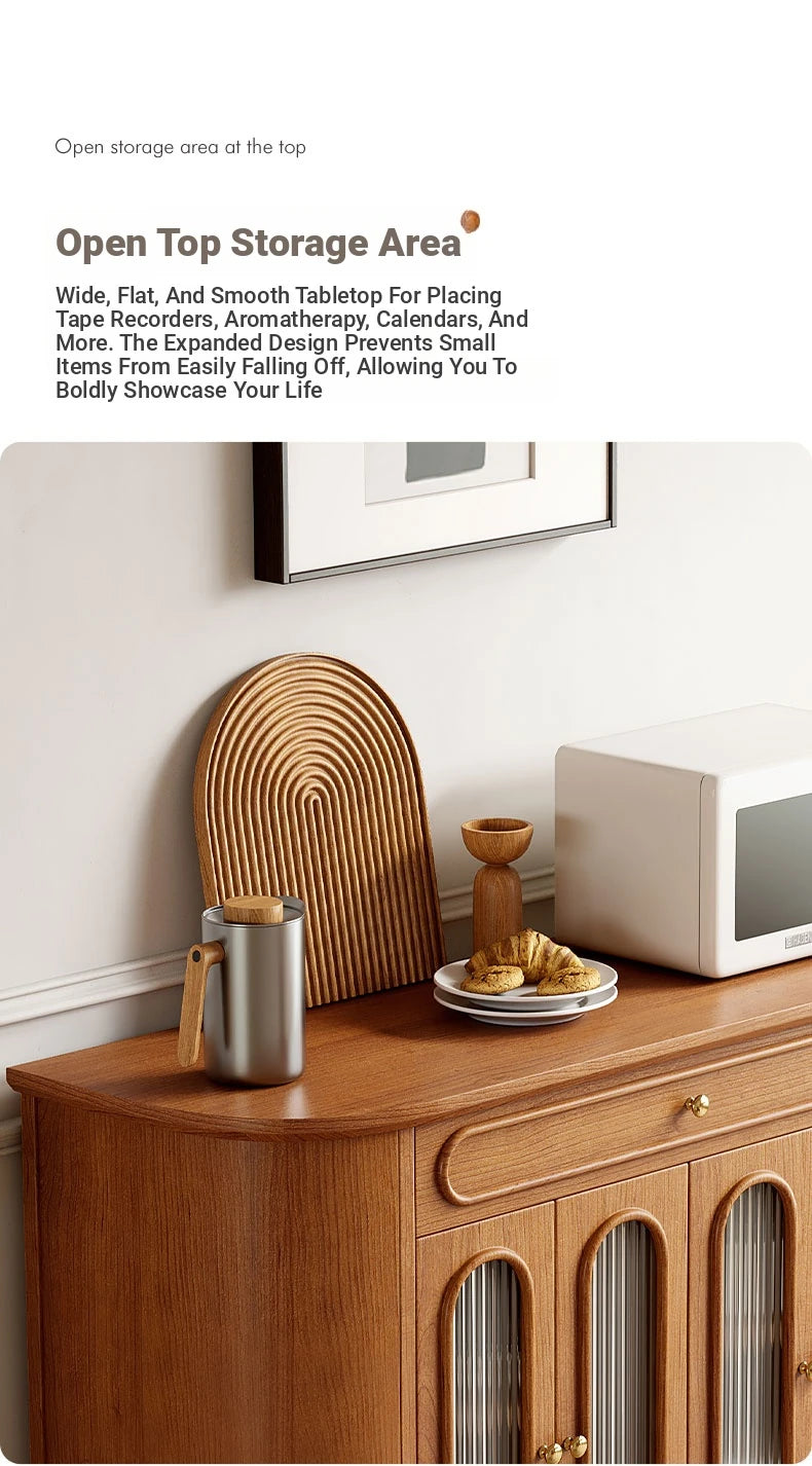 Elegant Solid Wood Sideboard with Glass Doors – Modern Storage Solution for Home Décor halmh-5304