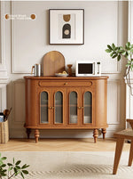 Elegant Solid Wood Sideboard with Glass Doors – Modern Storage Solution for Home Décor halmh-5304