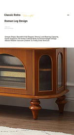Solid Wood TV Stand with Multi-Layer Board and Glass Doors - Elegant Storage Solution for Living Room Décor halmh-5305