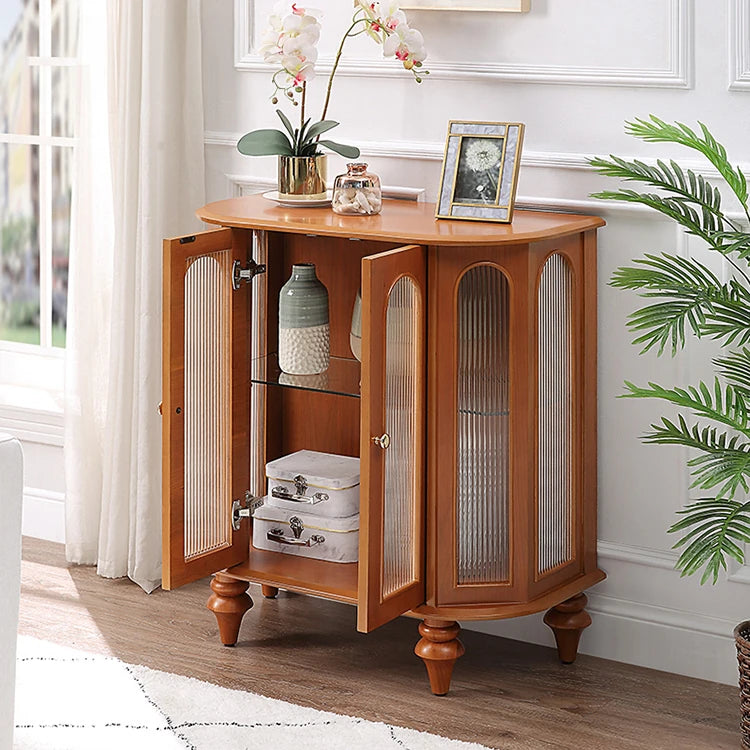 Elegant Solid Wood Entryway Cabinet with Glass Doors – Perfect Storage Solution for Home Decor halmh-5306