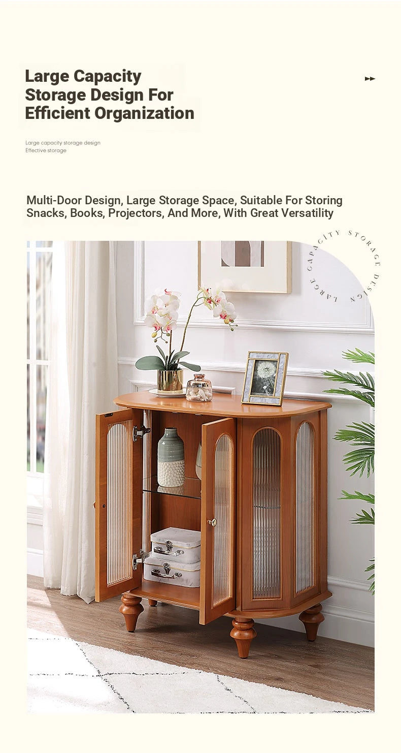 Elegant Solid Wood Entryway Cabinet with Glass Doors – Perfect Storage Solution for Home Decor halmh-5306