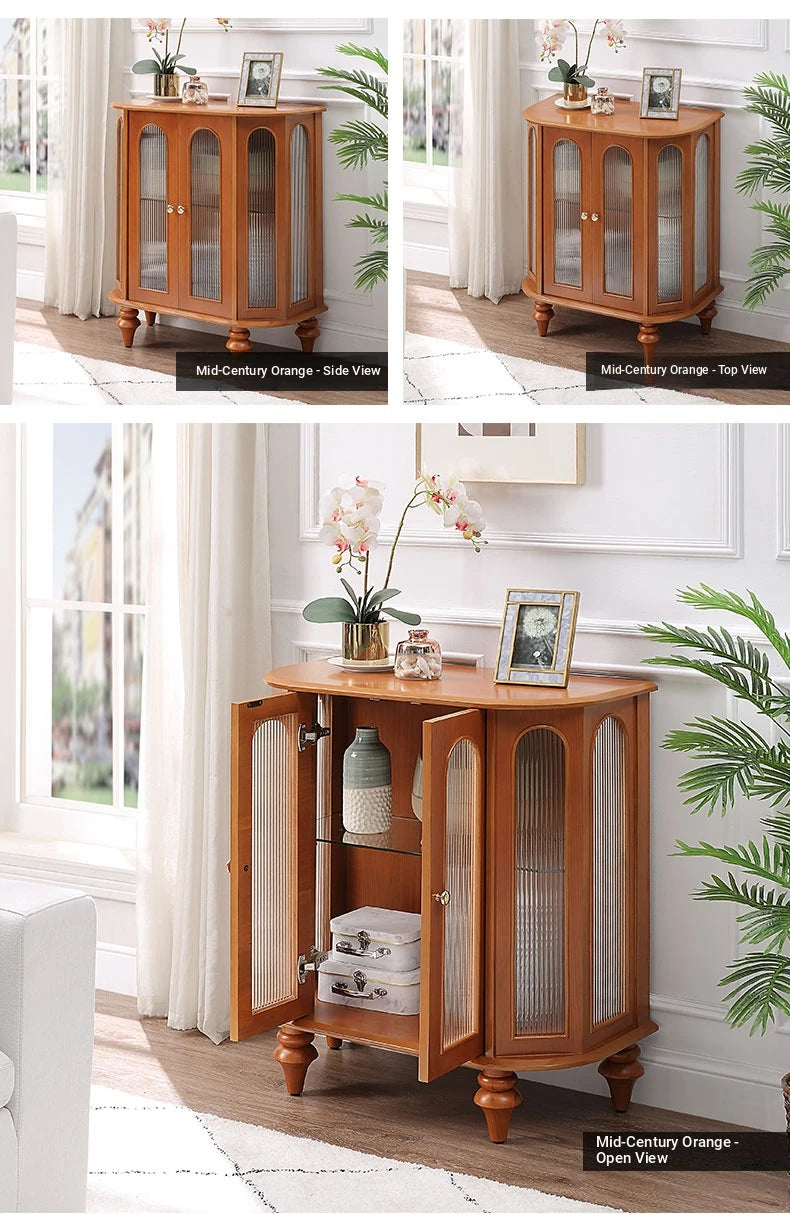 Elegant Solid Wood Entryway Cabinet with Glass Doors – Perfect Storage Solution for Home Decor halmh-5306