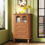 Stylish Solid Wood Entryway Cabinet with Glass Doors and Elegant Design – Perfect Storage Solution for Your Home halmh-5307