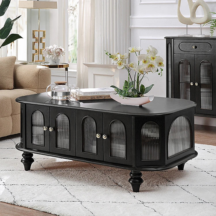 Elegant Solid Wood Coffee Table with Multi-Layer Board and Glass Design – Stylish Living Room Furniture Solution halmh-5308