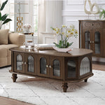 Elegant Solid Wood Coffee Table with Multi-Layer Board and Glass Design – Stylish Living Room Furniture Solution halmh-5308