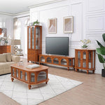 Elegant Solid Wood Coffee Table with Multi-Layer Board and Glass Design – Stylish Living Room Furniture Solution halmh-5308