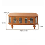 Elegant Solid Wood Coffee Table with Multi-Layer Board and Glass Design – Stylish Living Room Furniture Solution halmh-5308