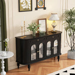 Elegant Solid Wood Sideboard with Glass Doors – Stylish Storage Solution for Modern Homes halmh-5309