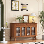 Elegant Solid Wood Sideboard with Glass Doors – Stylish Storage Solution for Modern Homes halmh-5309