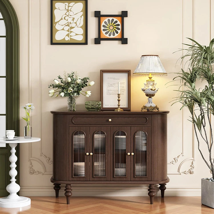 Elegant Solid Wood Sideboard with Glass Doors – Stylish Storage Solution for Modern Homes halmh-5309