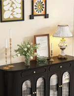 Elegant Solid Wood Sideboard with Glass Doors – Stylish Storage Solution for Modern Homes halmh-5309