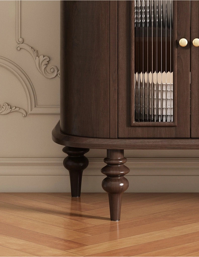 Elegant Solid Wood Sideboard with Glass Doors – Stylish Storage Solution for Modern Homes halmh-5309