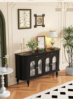 Elegant Solid Wood Sideboard with Glass Doors – Stylish Storage Solution for Modern Homes halmh-5309