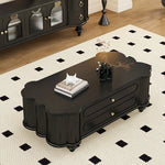 Stylish Black Walnut Wood Coffee Table with Elegant Design and Storage Drawers halmh-5310