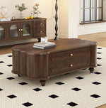 Stylish Black Walnut Wood Coffee Table with Elegant Design and Storage Drawers halmh-5310